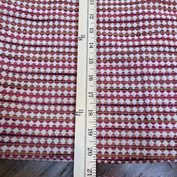 Halogen Tweed Textured Skirt Fuchsia Red Gold Abstract Lined Back Zip Size 14 - Picture 4 of 9